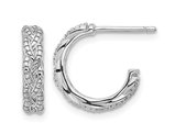 Sterling Silver Braided Textured C-Hoop Earrings